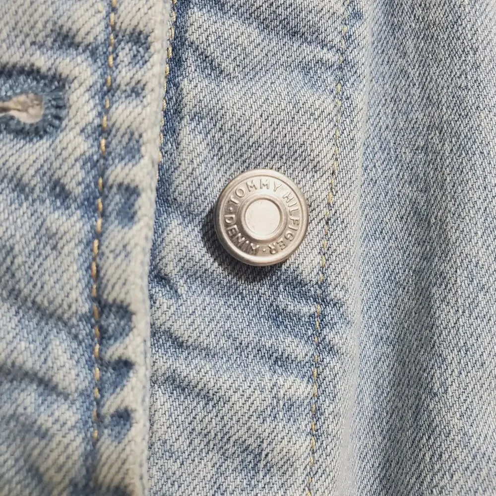 Tommy Hilfiger | Distressed Denim Trucker Jacket 100% Cotton with Logo